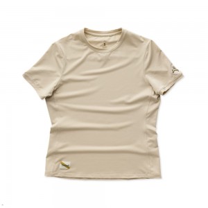 Beige Tracksmith Session Women's Tee Australia | SEOZ-10394