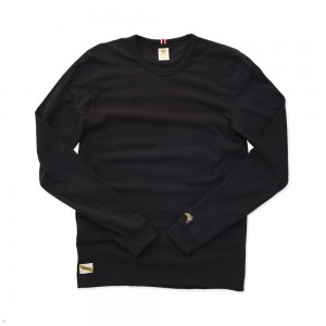 Black Tracksmith Grayboy Long Sleeve Men's Shirts Australia | CEUW-90846