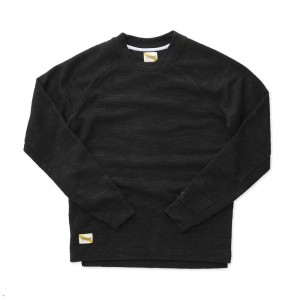 Black Tracksmith Rapid Transit Crew Men's Sweatshirt Australia | IUEA-13250