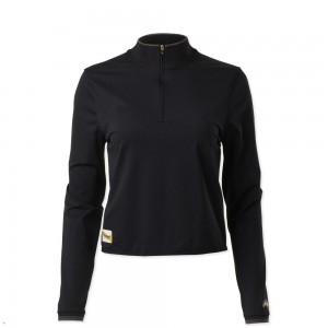 Black Tracksmith Session Quarter Zip Women's Mid Layer Australia | GOTD-78236