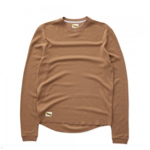 Brown Tracksmith Fells Waffle Men's Base Layer Australia | YTBQ-38427