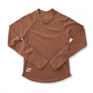 Brown Tracksmith Horizon Long Sleeve Women's Shirts Australia | ZSLU-78036