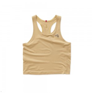 Brown Tracksmith Twilight Crop Women's Tank Australia | OCGX-05897