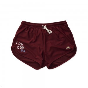 Burgundy Tracksmith London Men's Shorts Australia | QVKF-76059