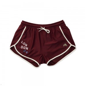 Burgundy Tracksmith London Women's Shorts Australia | WZLK-21498