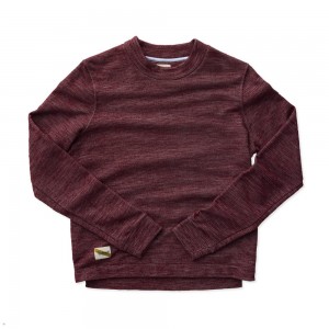 Burgundy Tracksmith Rapid Transit Crew Women's Sweatshirt Australia | ORKX-36278