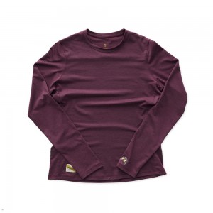 Burgundy Tracksmith Session Long Sleeve Women's Shirts Australia | LBTI-31597