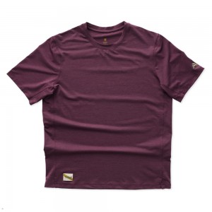 Burgundy Tracksmith Session Men's Tee Australia | ZMAD-19326