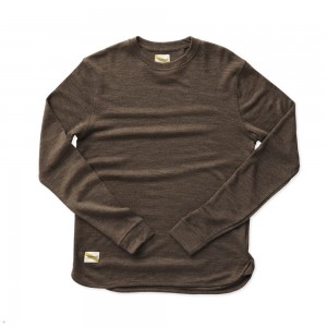 Coffee Tracksmith Downeaster Crew Men's Mid Layer Australia | YCTU-89104