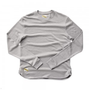 Grey Tracksmith Downeaster Crew Men's Mid Layer Australia | FDSC-14896