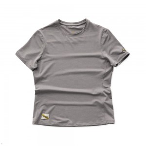 Grey Tracksmith Session Women's Tee Australia | PFRC-40568