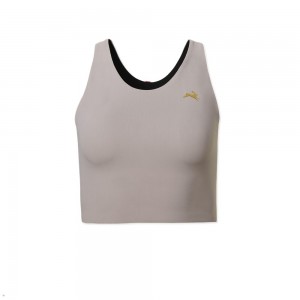 Grey Tracksmith Turnover Crop Women's Tops Australia | ESQY-57192