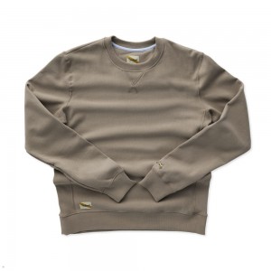 Khaki Tracksmith Trackhouse Crew Men's Sweatshirt Australia | XHCI-21398