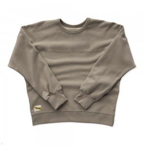 Khaki Tracksmith Trackhouse Crew Women's Sweatshirt Australia | BQLS-30284