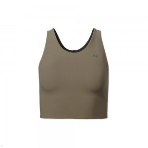 Khaki Tracksmith Turnover Crop Women's Tops Australia | DRGC-68143