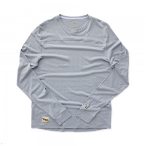 Light Blue Tracksmith Harrier Long Sleeve Men's Shirts Australia | YOMQ-32579