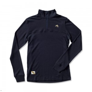 Navy Tracksmith Downeaster Men's Mid Layer Australia | NWJK-83405