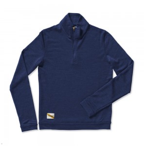 Navy Tracksmith Downeaster Women's Mid Layer Australia | QHLI-31758