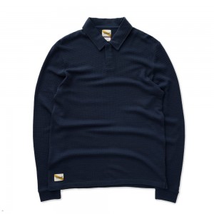 Navy Tracksmith Fells Rugby Men's Shirts Australia | UGXC-06829