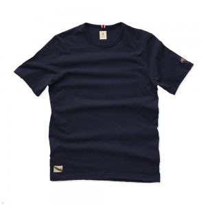 Navy Tracksmith Grayboy Men's Tee Australia | FKXJ-29458