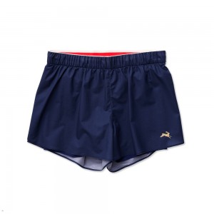 Navy Tracksmith Rain Women's Shorts Australia | YTND-09851