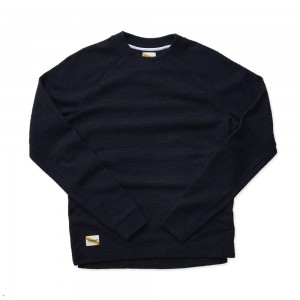 Navy Tracksmith Rapid Transit Crew Men's Sweatshirt Australia | ZLDH-23510