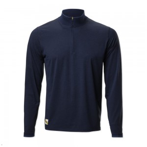 Navy Tracksmith Session Quarter Zip Men's Mid Layer Australia | ZHCX-75289