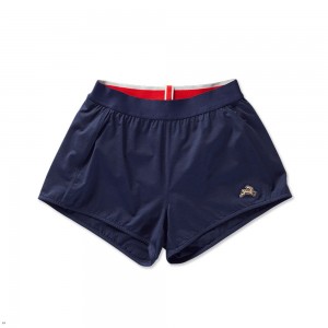 Navy Tracksmith Session Speed Women's Shorts Australia | SJPR-32105