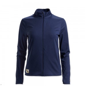 Navy Tracksmith Session Women's Jacket Australia | COPV-51083