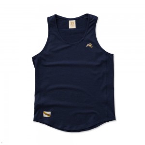 Navy Tracksmith Session Women's Tank Australia | PSYZ-31582