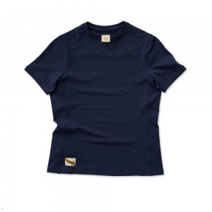 Navy Tracksmith Session Women's Tee Australia | YJXA-24957