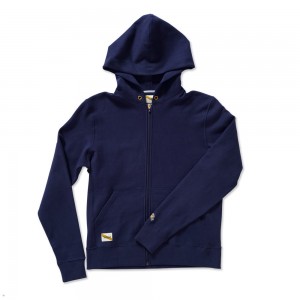 Navy Tracksmith Trackhouse Zip Men's Sweatshirt Australia | ABVN-68270