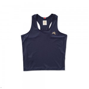 Navy Tracksmith Twilight Crop Women's Tank Australia | NERL-26759