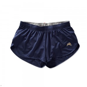 Navy Tracksmith Twilight Split Women's Shorts Australia | MXYO-95018