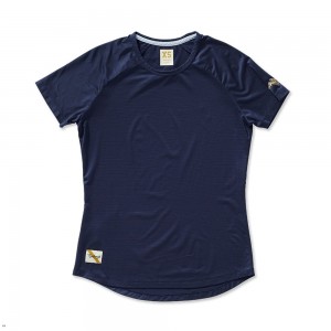 Navy Tracksmith Twilight Women's Tee Australia | WOMT-30581