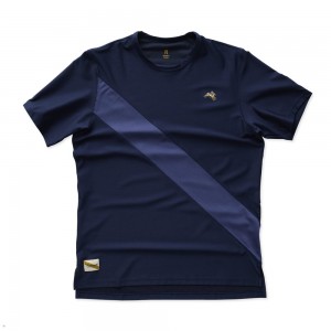 Navy Tracksmith Van Cortlandt Men's Tee Australia | ATQO-49372