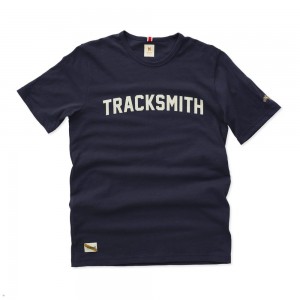 Navy White Tracksmith Grayboy Men's Tee Australia | CPFK-26534