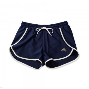 Navy White Tracksmith Van Cortlandt Women's Shorts Australia | JYKR-23951