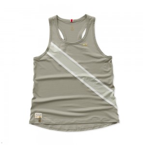 Olive Tracksmith Strata Women's Singlet Australia | RNDQ-82150