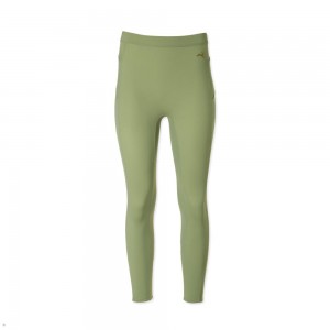 Olive Tracksmith Turnover Crop Women's Tights Australia | CXNG-56470