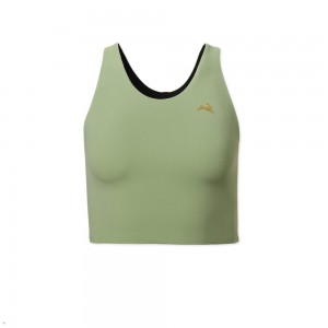 Olive Tracksmith Turnover Crop Women's Tops Australia | YQRT-87432