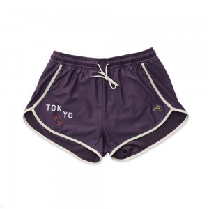 Purple White Tracksmith Tokyo Women's Shorts Australia | XTWR-51390