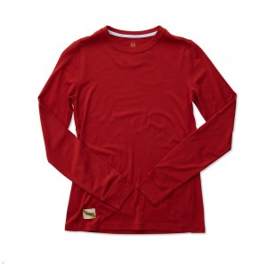 Red Tracksmith Harrier Long Sleeve Women's Shirts Australia | INSK-95160