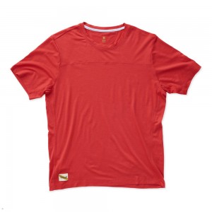 Red Tracksmith Harrier Men's Tee Australia | YNGC-08537