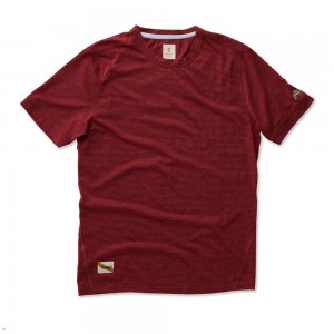 Red Tracksmith Horizon Men's Tee Australia | NUJB-48165