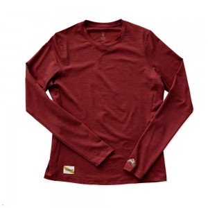 Red Tracksmith Session Long Sleeve Women's Shirts Australia | GAQX-18530