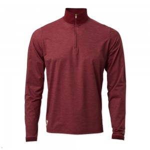 Red Tracksmith Session Quarter Zip Men's Mid Layer Australia | ENSO-12503