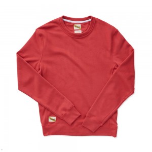 Red Tracksmith Trackhouse Midweight Crew Men's Sweatshirt Australia | JUEA-43681