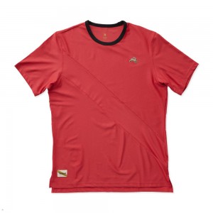 Red Tracksmith Van Cortlandt Men's Tee Australia | PACJ-48056