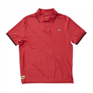 Red Tracksmith Van Cortlandt Polo Men's Shirts Australia | LTQE-30596